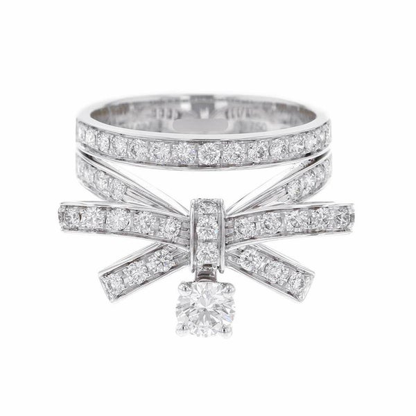 シャネル リング リュバン ドゥ シャネル リング ダイヤモンド 中石0.41ct/中石以外 51P 計約1.05ct K18WG サイズ57 J11149 指輪