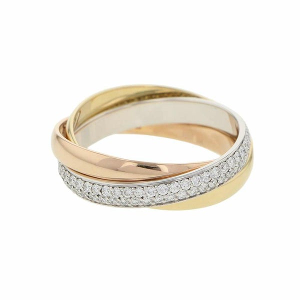 カルティエ リング トリニティ セミパヴェ ダイヤモンド 104P 計0.46ct スモールモデル K18YG/K18PG/K18WG Cartier