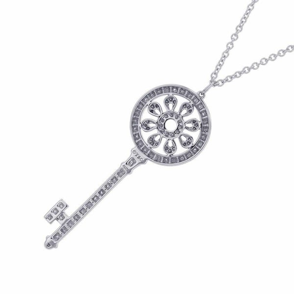 ティファニー ネックレス ペタル キー ペンダント ラージ ダイヤモンド K18WGホワイトゴールド Tiffany&Co. ジュエリー