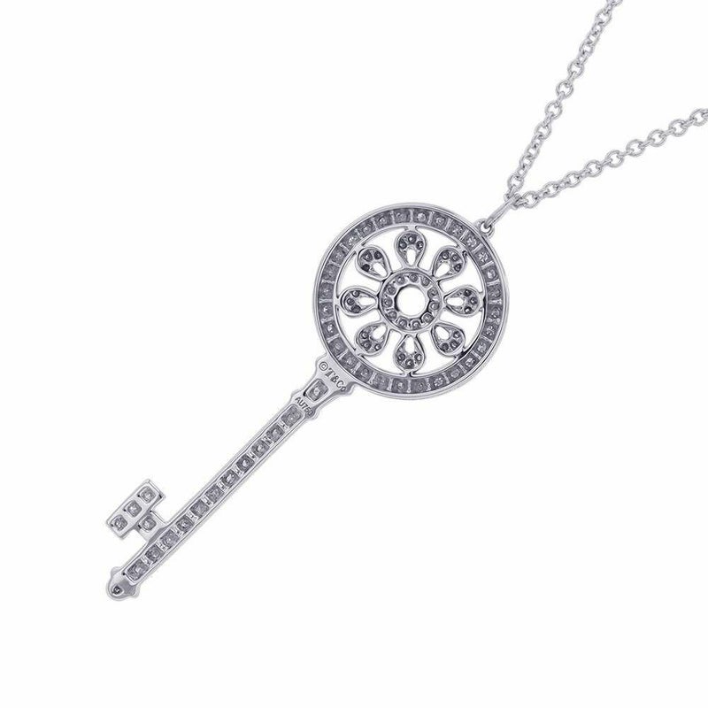ティファニー ネックレス ペタル キー ペンダント ラージ ダイヤモンド K18WGホワイトゴールド Tiffany&Co. ジュエリー