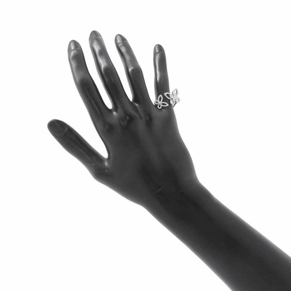 グラフ リング ダブル バタフライ シルエット ダイヤモンド リング ダイヤ 計0.40ct K18WGホワイトゴールド サイズ約8号 RGR789 指輪