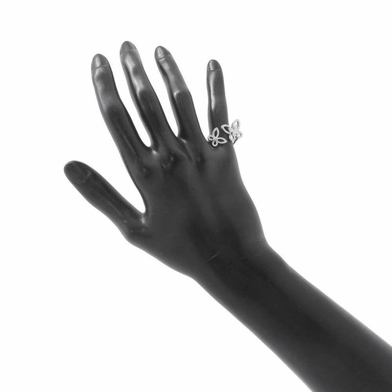 グラフ リング ダブル バタフライ シルエット ダイヤモンド リング ダイヤ 計0.40ct K18WGホワイトゴールド サイズ約8号 RGR789 指輪
