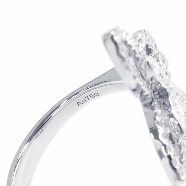 グラフ リング ダブル バタフライ シルエット ダイヤモンド リング ダイヤ 計0.40ct K18WGホワイトゴールド サイズ約8号 RGR789 指輪