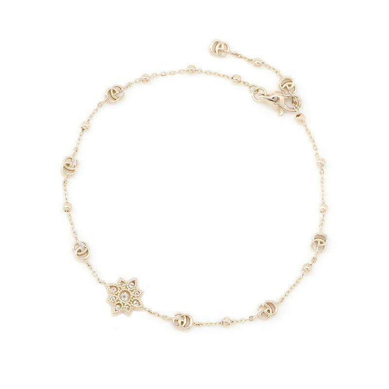 グッチ ブレスレット ロゴ フローラ ダイヤモンド K18PGピンクゴールド サイズ16 GUCCI ジュエリー