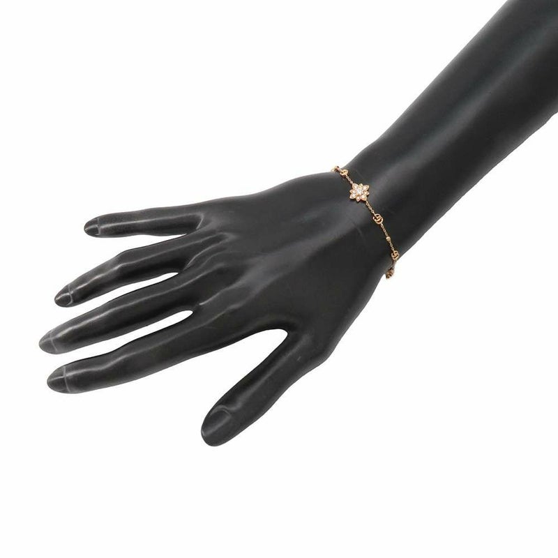 グッチ ブレスレット ロゴ フローラ ダイヤモンド K18PGピンクゴールド サイズ16 GUCCI ジュエリー