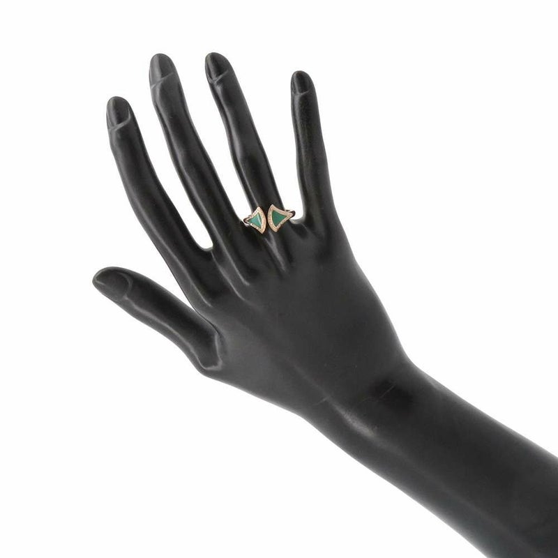 ブルガリ リング ディーヴァ ドリーム ダイヤモンド 0.17ct マラカイト K18PGピンクゴールド リングサイズ52 BVLGARI 指輪