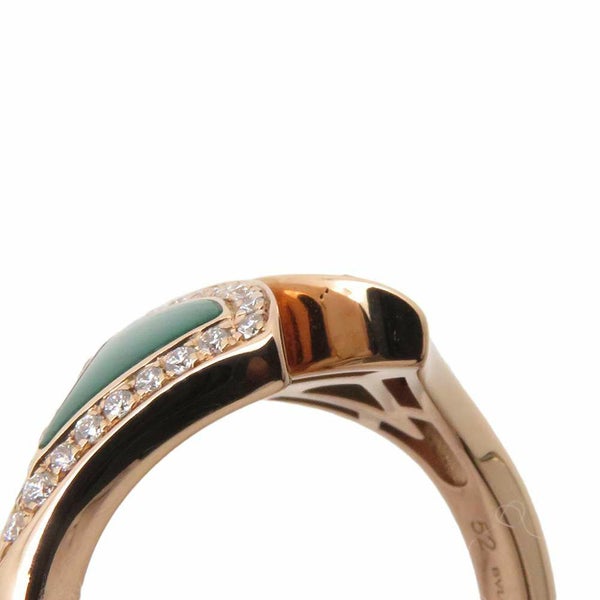 ブルガリ リング ディーヴァ ドリーム ダイヤモンド 0.17ct マラカイト K18PGピンクゴールド リングサイズ52 BVLGARI 指輪
