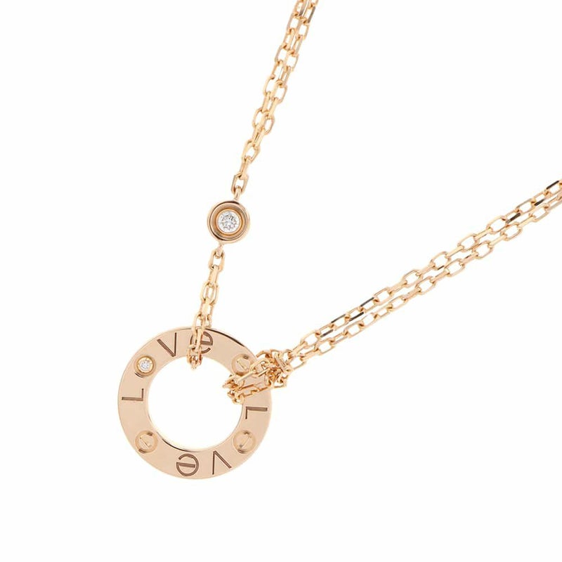 カルティエ ネックレス ラブ ネックレス ダイヤモンド 2P 0.03ct K18PG B7224509 Cartier ジュエリー