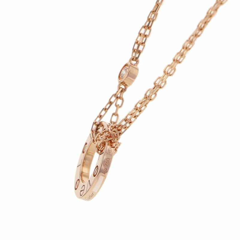 カルティエ ネックレス ラブ ネックレス ダイヤモンド 2P 0.03ct K18PG B7224509 Cartier ジュエリー