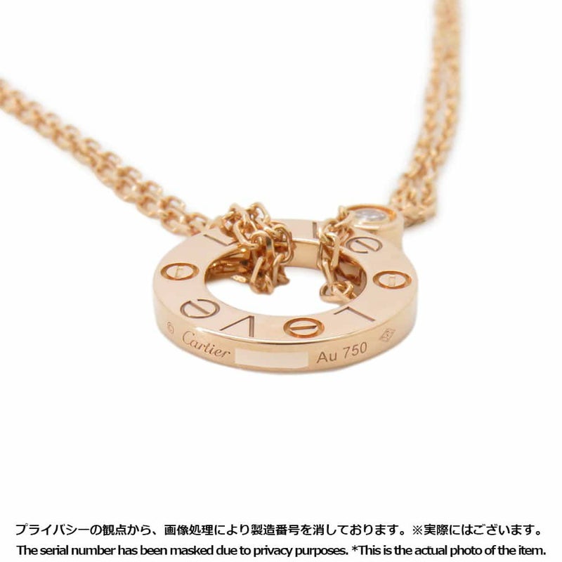 カルティエ ネックレス ラブ ネックレス ダイヤモンド 2P 0.03ct K18PG B7224509 Cartier ジュエリー