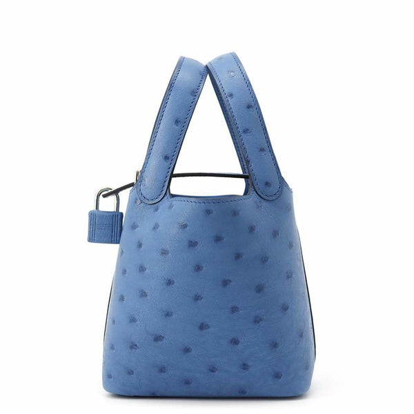 エルメス ピコタンロック マイクロ ミコノス/シルバー金具 オーストリッチ W刻印