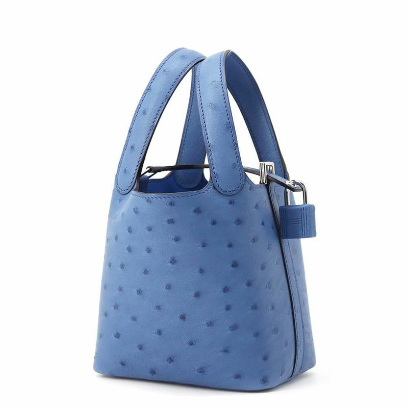 エルメス ピコタンロック マイクロ ミコノス/シルバー金具 オーストリッチ W刻印