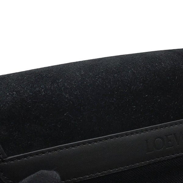 ロエベ ショルダーバッグ フレックス メンセンジャー ミニ スエード/キャンバス LOEWE 黒