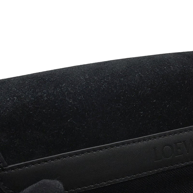 ロエベ ショルダーバッグ フレックス メンセンジャー ミニ スエード/キャンバス LOEWE 黒