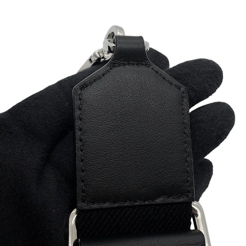 ロエベ ショルダーバッグ フレックス メンセンジャー ミニ スエード/キャンバス LOEWE 黒