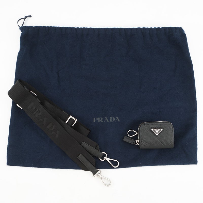 プラダ ショルダーバッグ トライアングルロゴ サフィアーノ レザー 2VD059 PRADA 黒