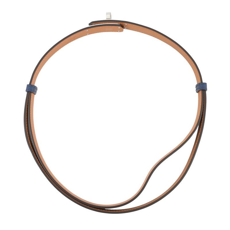 エルメス ケリーベルト ブルーネイビー/シルバー金具 エプソン B刻印 HERMES べルト
