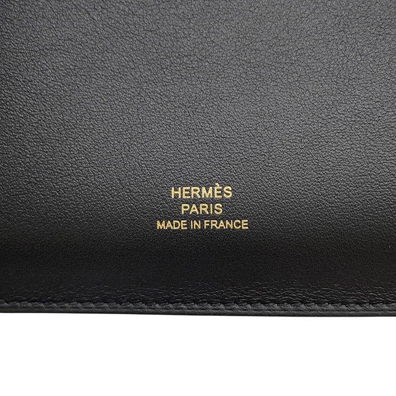 エルメス ノートカバー カルネ・シークレット ブラック/ゴールド金具 スイフト W刻印 HERMES アニマポリス 黒