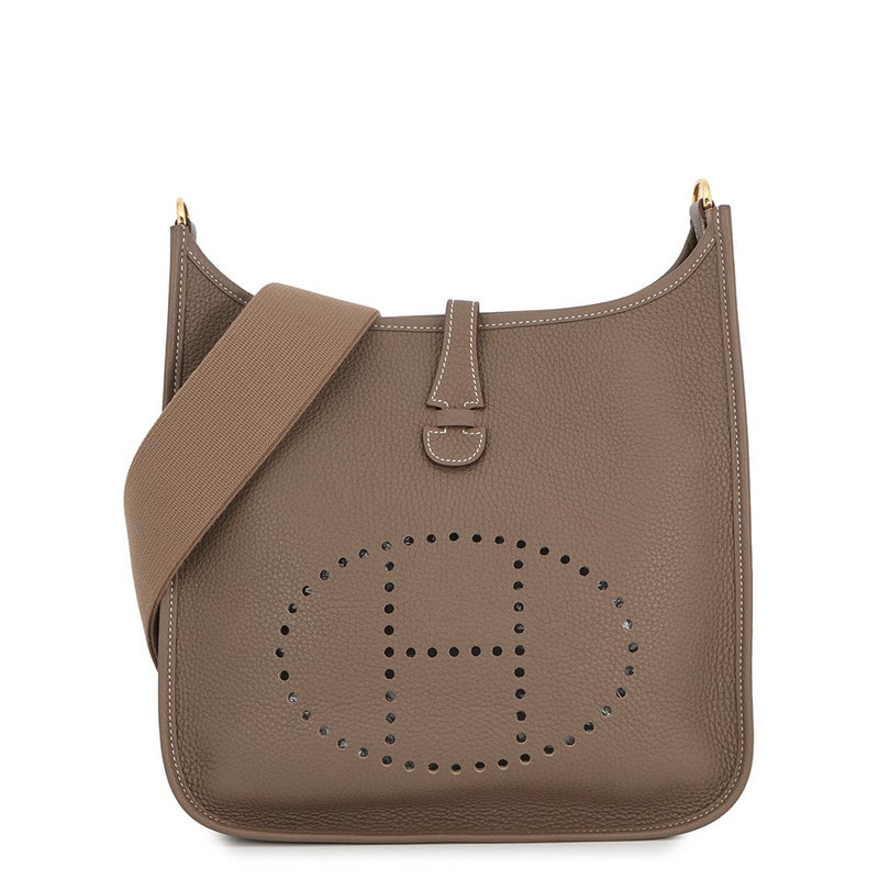 エルメス ショルダーバッグ エブリン3 PM エトゥープ/ゴールド金具 トリヨンクレマンス C刻印 HERMES Evelyne