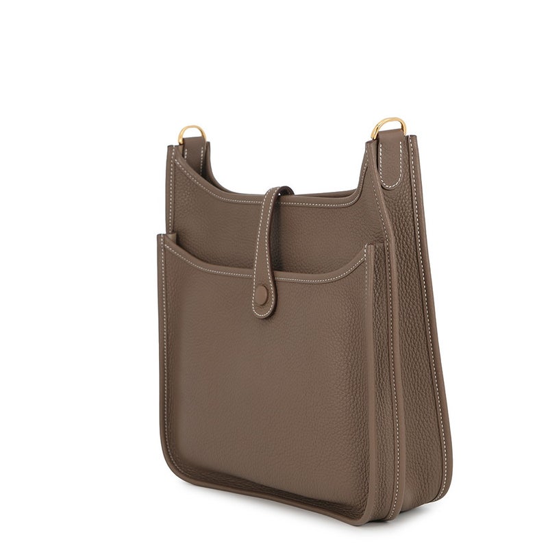 エルメス ショルダーバッグ エブリン3 PM エトゥープ/ゴールド金具 トリヨンクレマンス C刻印 HERMES Evelyne