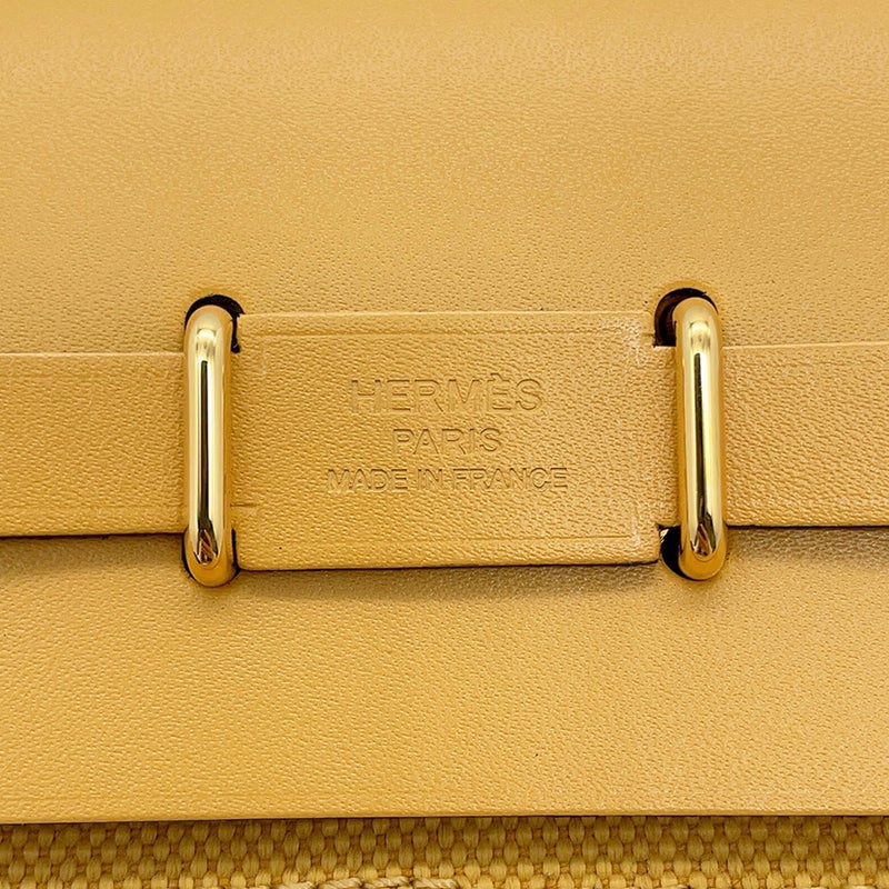 エルメス ショルダーバッグ エールバッグジップ ミニ パイユ/ゴールド金具 トワルアッシュ/ヴァッシュハンター K刻印