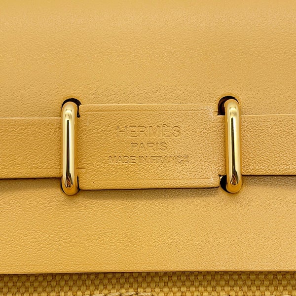 エルメス ショルダーバッグ エールバッグジップ ミニ パイユ/ゴールド金具 トワルアッシュ/ヴァッシュハンター K刻印