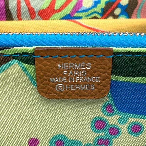 エルメス コインケース アザップコンパクト シルクイン ゴールド/シルバー金具 エプソン B刻印