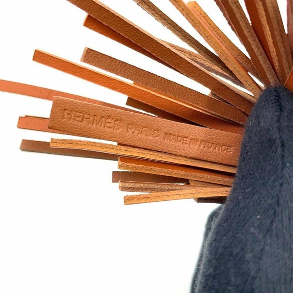 エルメス バッグチャーム シュエット ゴールド/ナタ/ブラック/ ラムスキン W刻印 フクロウ 黒