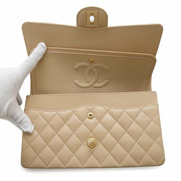 シャネル チェーンショルダーバッグ マトラッセ25 ココマーク キャビアスキン ダブルチェーン A01112 CHANEL