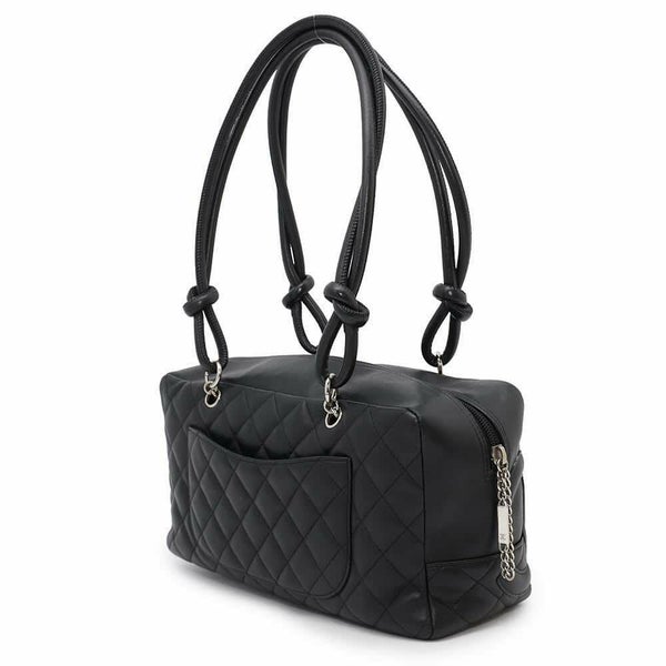 シャネル ショルダーバッグ カンボンライン ココマーク ボーリングバッグ A25171 CHANEL バッグ 黒