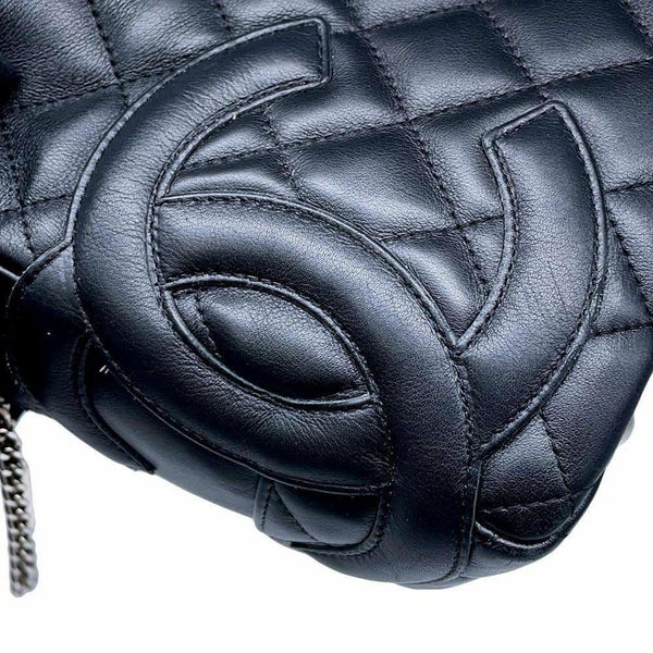 シャネル ショルダーバッグ カンボンライン ココマーク ボーリングバッグ A25171 CHANEL バッグ 黒
