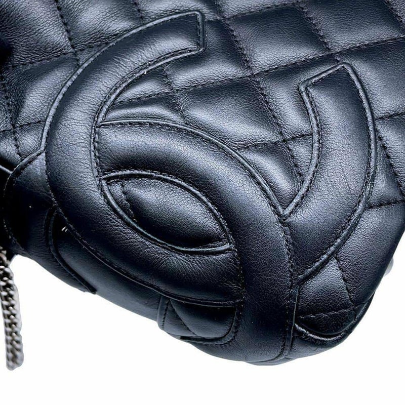 シャネル ショルダーバッグ カンボンライン ココマーク ボーリングバッグ A25171 CHANEL バッグ 黒