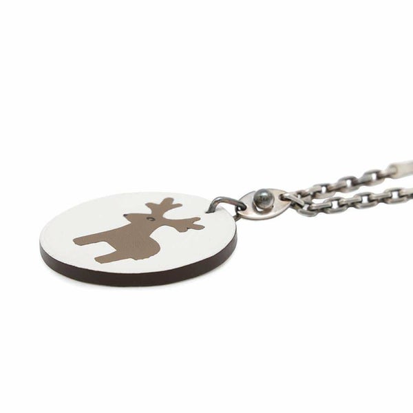 エルメス バッグチャーム アニマルチャーム トナカイ ホワイト/エトゥープ エプソン/SV925 HERMES