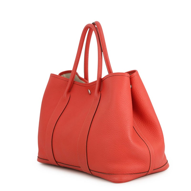 エルメス トートバッグ ガーデンパーティPM ルージュピヴォワンヌ/シルバー金具 ネゴンダ R刻印 HERMES Garden Party
