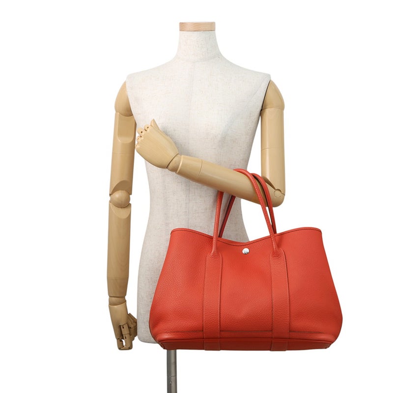 エルメス トートバッグ ガーデンパーティPM ルージュピヴォワンヌ/シルバー金具 ネゴンダ R刻印 HERMES Garden Party