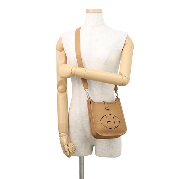 エルメス ショルダーバッグ エブリンTPM 85cm ビスキュイ/シルバー金具 トリヨンクレマンス K刻印 HERMES Evelyne