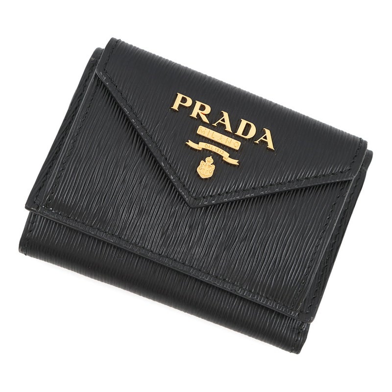 プラダ 三つ折り財布 ヴィッテロ ムーブ コンパクトウォレット 1MH021 PRADA 財布 黒