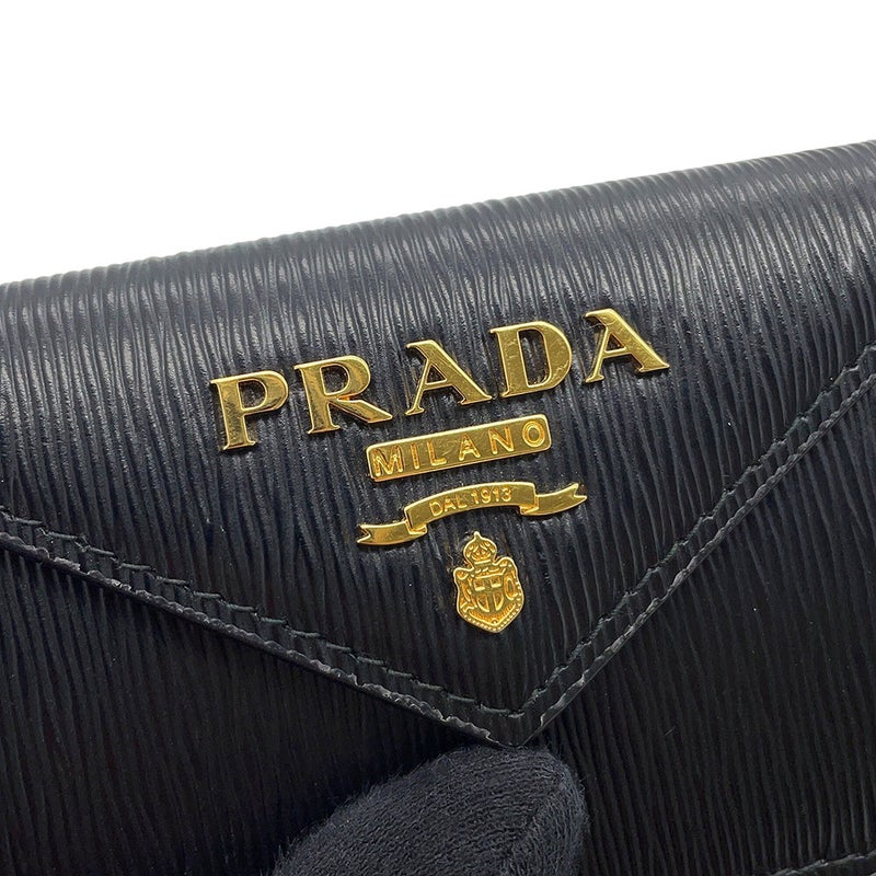 プラダ 三つ折り財布 ヴィッテロ ムーブ コンパクトウォレット 1MH021 PRADA 財布 黒