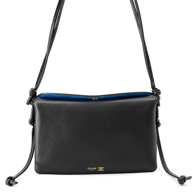セリーヌ ショルダーバッグ トリオ フラップ レザー 10P862O86 CELINE バッグ 黒