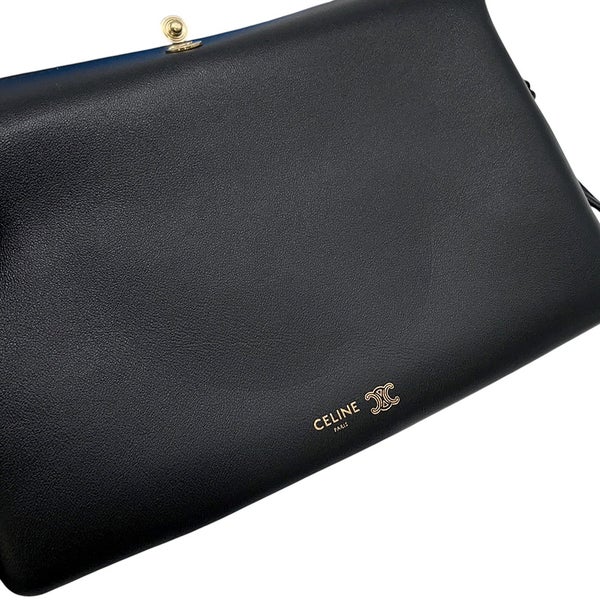 セリーヌ ショルダーバッグ トリオ フラップ レザー 10P862O86 CELINE バッグ 黒