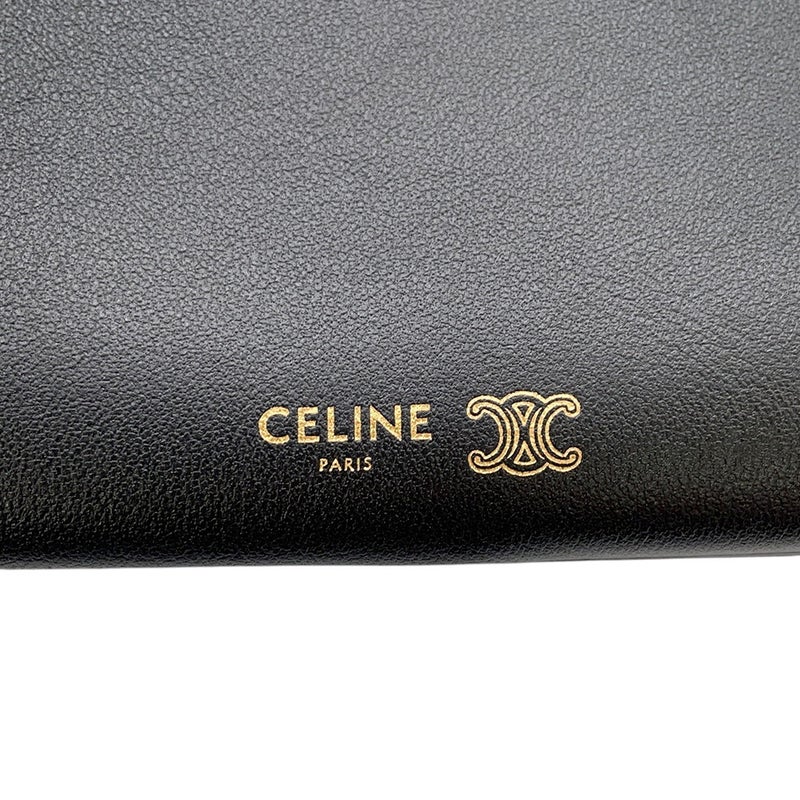 セリーヌ ショルダーバッグ トリオ フラップ レザー 10P862O86 CELINE バッグ 黒