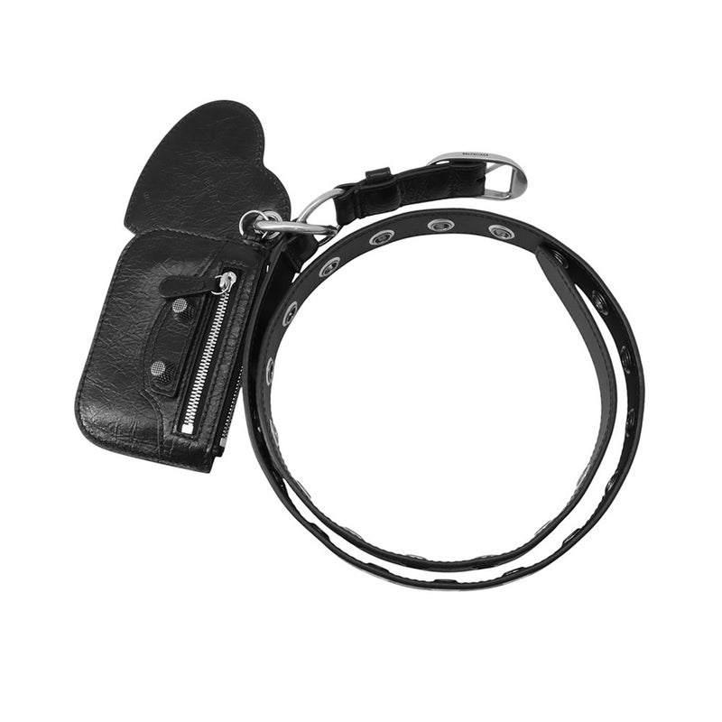バレンシアガ ベルト ルカ ゴール  LE CAGOLE コインケース付き レザー サイズ105 718979 BALENCIAGA 黒