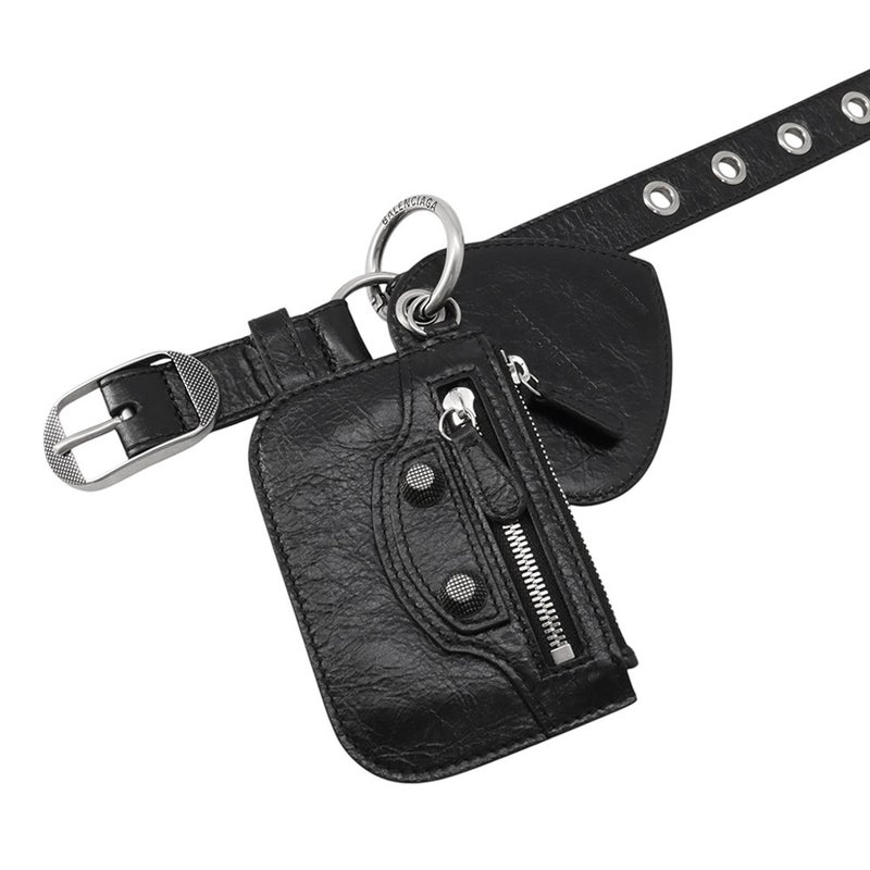 バレンシアガ ベルト ルカ ゴール  LE CAGOLE コインケース付き レザー サイズ105 718979 BALENCIAGA 黒