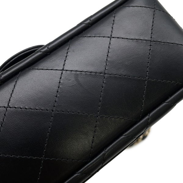 シャネル チェーンショルダーバッグ ミニ マトラッセ 20 ココマーク ラムスキン A69900 CHANEL 黒