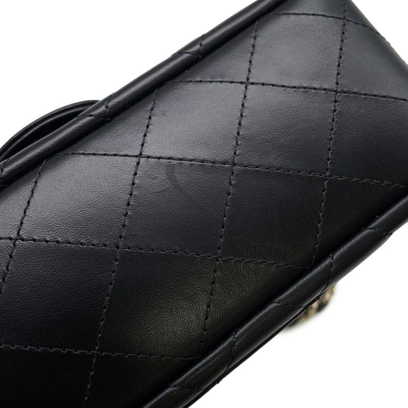 シャネル チェーンショルダーバッグ ミニ マトラッセ 20 ココマーク ラムスキン A69900 CHANEL 黒