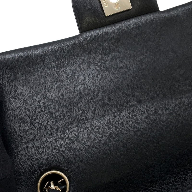 シャネル チェーンショルダーバッグ ミニ マトラッセ 20 ココマーク ラムスキン A69900 CHANEL 黒