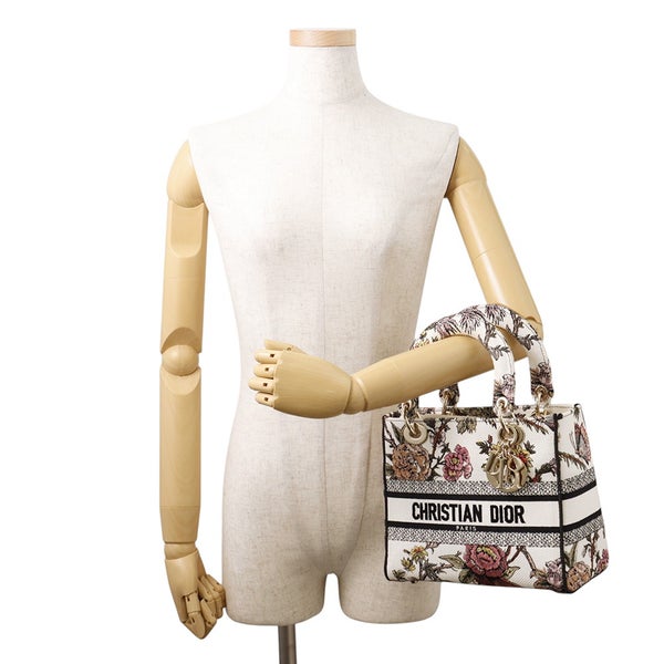 クリスチャン・ディオール ハンドバッグ レディディーライト ミディアム Christian Dior 2way 白