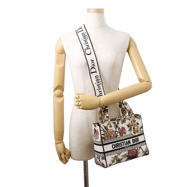 クリスチャン・ディオール ハンドバッグ レディディーライト ミディアム Christian Dior 2way 白