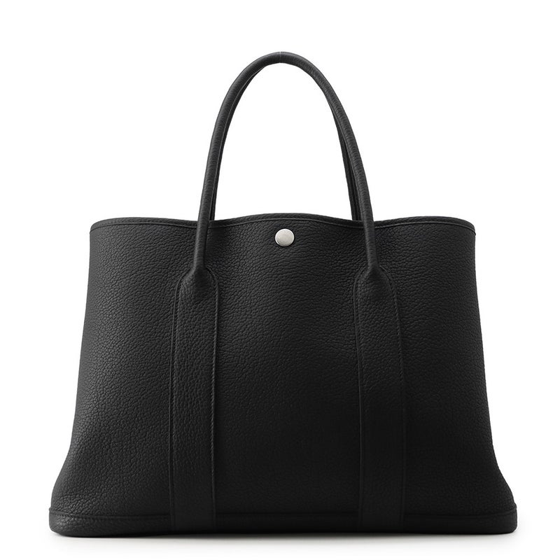 エルメス トートバッグ ガーデンパーティPM ブラック/シルバー金具 ネゴンダ K刻印 HERMES 黒