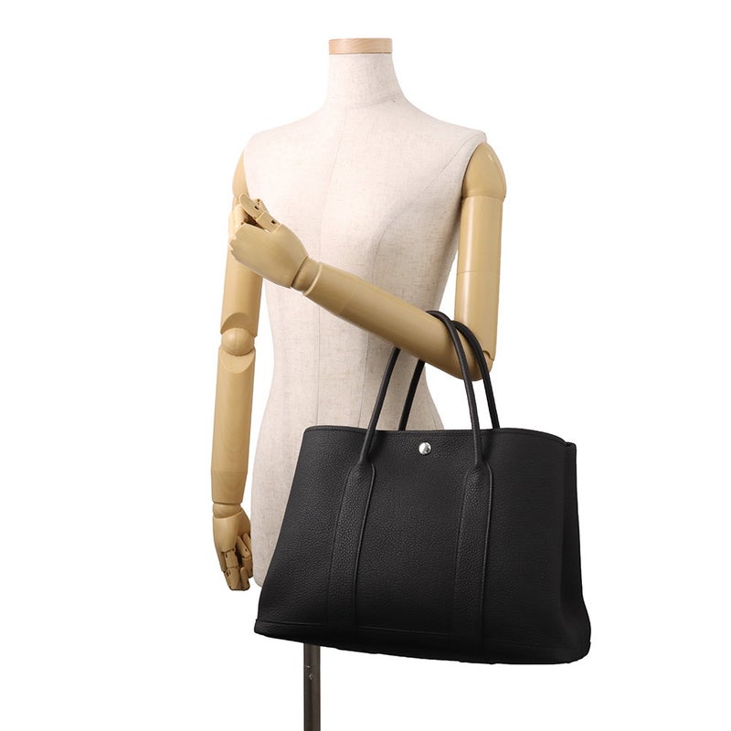 エルメス トートバッグ ガーデンパーティPM ブラック/シルバー金具 ネゴンダ K刻印 HERMES 黒